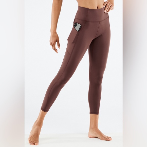 Fabletics Oasis PureLuxe High-Waisted 7/8 Leggings brown M - Picture 2 of 8